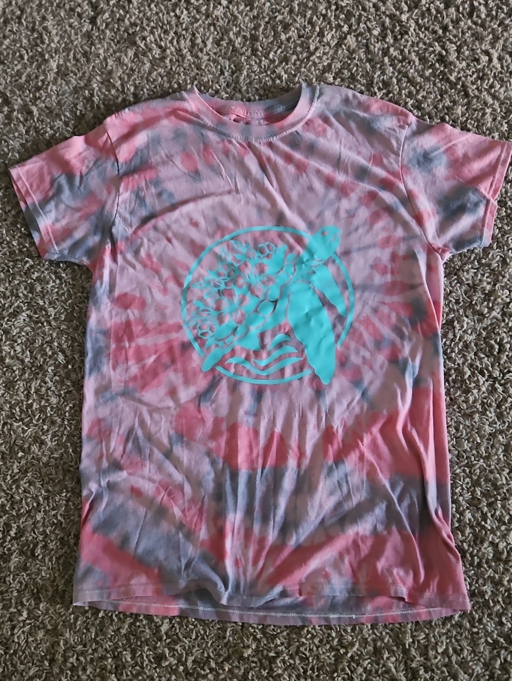 Tie-Dye Tee with Turtle Graphic